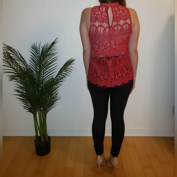 Lace romantic red top - Picture 5 of 5